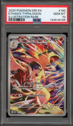 Pokemon Ethan's Typhlosion Destined Rivals Illustration Rare #190 PSA 10 - Image 1