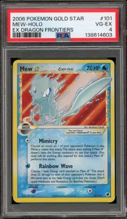 Pokemon Mew Gold Star EX Dragon Frontiers Holo Ultra Rare #101 PSA 4 - Image 1