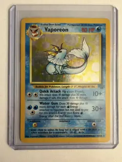 Vaporeon 12/64 Jungle Holo Unlimited Pokemon TCG Original - Image 1