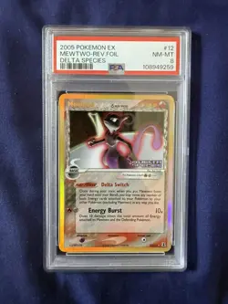 2005 Pokemon Mewtwo EX Delta Species Reverse Foil #12 PSA 8 - Image 1