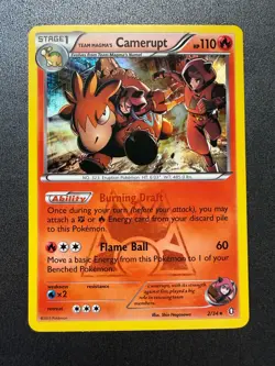 2015 Pokemon TCG XY Double Crisis -Team Magma's Camerupt- Holo Rare 2/34 - Image 1
