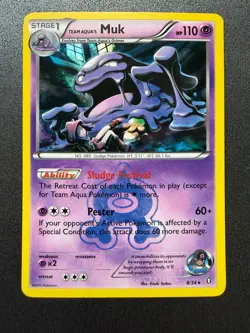 2015 Pokemon TCG XY Double Crisis -Team Aqua's Muk- Holo Rare 8/34 - Image 1