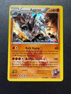 2015 Pokemon TCG XY Double Crisis -Team Magma's Aggron- Holo Rare 14/34 - Image 1
