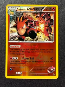 2015 Pokemon TCG XY Double Crisis -Team Magma's Camerupt- Reverse Holo Rare 2/34 - Image 1