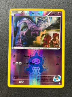 2015 Pokemon TCG XY Double Crisis -Team Aqua's Grimer- Reverse Holo C 7/34 - Image 1
