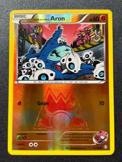 2015 Pokemon TCG XY Double Crisis -Team Magma's Aron- Reverse Holo C 12/34 - Image 1