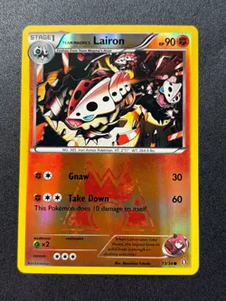 2015 Pokemon TCG XY Double Crisis -Team Magma's Lairon- Reverse Holo C 13/34 - Image 1