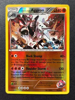 2015 Pokemon TCG XY Double Crisis -Team Magma's Aggron- Reverse Holo Rare 14/34 - Image 1