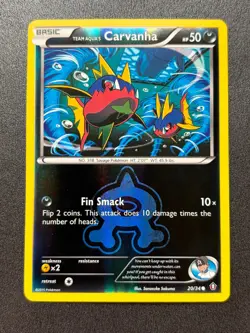 2015 Pokemon TCG XY Double Crisis -Team Aqua's Carvanha- Reverse Holo C 20/34 - Image 1