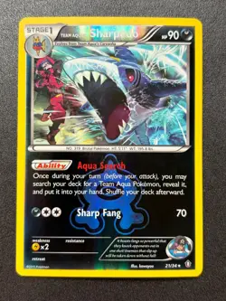 2015 Pokemon TCG XY Double Crisis -Team Aqua's Sharpedo- Reverse Holo Rare 21/34 - Image 1