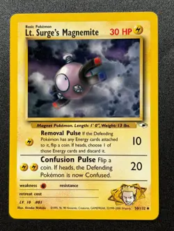 2000 Pokemon TCG Gym Heroes -Lt. Surge's Magnemite- Uncommon #50/132 - Image 1