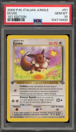 Pokemon Eevee Jungle 1st Edition ITALIAN #51 PSA 10 Gem Mint - Image 1