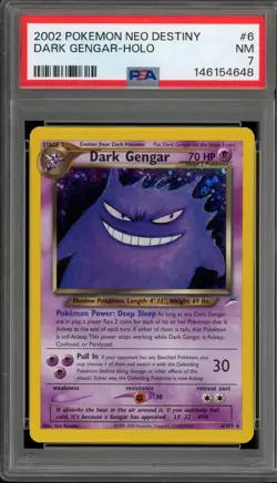 Pokemon Dark Gengar Neo Destiny Unlimited Holo Rare #6 PSA 7 - Image 1