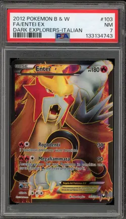 Pokemon Entei EX Dark Explorers Full Art #103 PSA 7 - Image 1