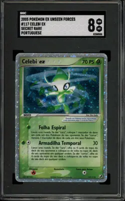 Pokemon Celebi ex EX Unseen Forces PORTUGUESE Holo Secret Rare #117 SGC 8 - Image 1