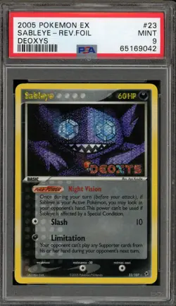 Pokemon Sableye EX Deoxys Reverse Holo Rare #23 PSA 9 Mint - Image 1