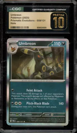 Pokemon Umbreon Prismatic Evolutions Holo Rare #059 CGC 10 Pristine - Image 1