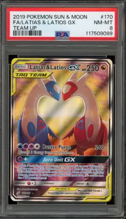 Pokemon Latias & Latios GX Team Up Full Alt Art #170 PSA 8 - Image 1