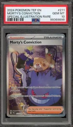 Pokemon Morty's Conviction Temporal Forces Special Illustration Rare #211 PSA 10 - Image 1