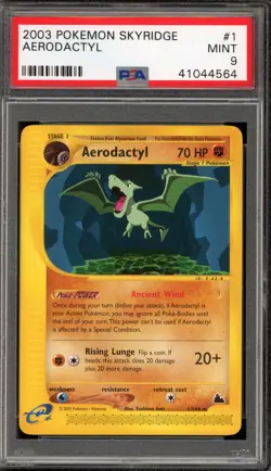 Pokemon Aerodactyl Skyridge NON Holo Rare #1 PSA 9 Mint - Image 1