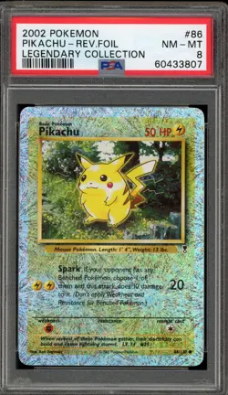 Pokemon Pikachu Legendary Coll. Reverse Holo #86 PSA 8 - Image 1