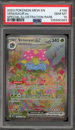 Pokemon Venusaur ex 151 MEW EN Special Illustration Rare #198 PSA 10 Gem Mint - Image 1