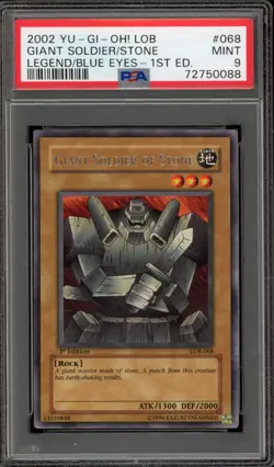 Yu-Gi-Oh! Giant Soldier of Stone Legend of Blue Eyes 1st Edition LOB-068 PSA 9 - Image 1