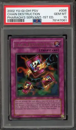 Yu-Gi-Oh! Chain Destruction Pharaoh's Servant 1st Edition PSV-006 PSA 10 - Image 1
