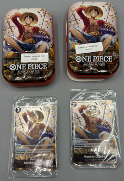 2 One Piece Card Game Tin Pack Set Vol 2 Monkey Luffy Promo Sealed Authentic Lot - Image 1