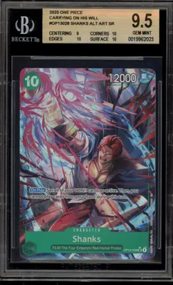 One Piece CCG Shanks Carrying on His Will Alternate Art OP13-028 BGS 9.5 - Image 1