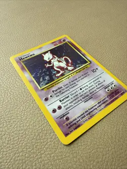 Mewtwo Base Set Holo Rare 10/102 60 HP Pokemon Card English Wizards 1999 Vintage - Image 3