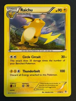 POKEMON CARD Raichu Generations 27/83 Holo Near Mint Free P&P - Image 1