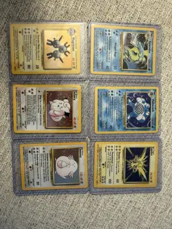 Pokemon TCG Base Set Magneton Gyarados Clefairy Poliwrath Chansey 6 Cards - Image 1