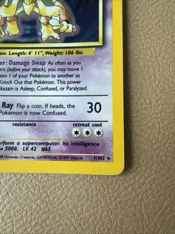 Pokemon TCG Alakazam Base Set 1/102 Holo 1999 WOTC Vintage Card - Image 2
