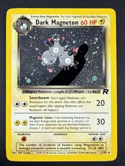 Pokemon Dark Magneton Holo 11/82 Team Rocket Set WOTC 2000 Vintage Card Swirl - Image 1