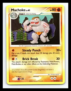 💥 MACHOKE Pokemon Card (41/100) Majestic Dawn Non Holo Foil 2008 - Image 1