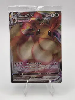 Eevee VMAX SWSH087 Black Star Promo Full Art Holo Sealed Pokemon Card NM - Image 1