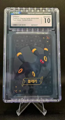 Pokemon CGC 10 Umbreon Korean Playing Card 2019 Eevee Edition Rare - Image 1
