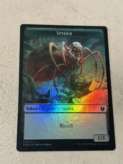 mtg foil token Human Soldier // Spider, 002//010, Theros Beyond Death, unplayed - Image 1