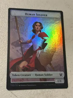 mtg foil token Human Soldier // Spider, 002//010, Theros Beyond Death, unplayed - Image 2