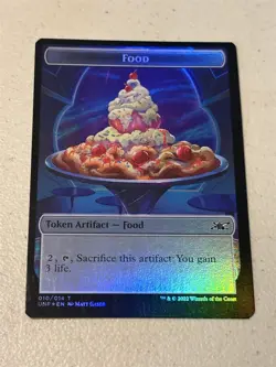 mtg foil token Zombie Employee // Food, 006//010, Unfinity, unplayed - Image 1