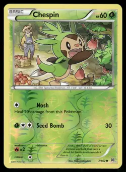 Pokemon Cards Chespin 7/162 Reverse Holo BREAKthrough XY NM - Image 1