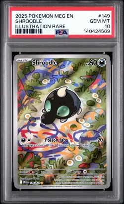 2025 POKEMON MEG EN-MEGA EVOLUTION ILLUSTRATION RARE #149 SHROODLE PSA 10 - Image 1