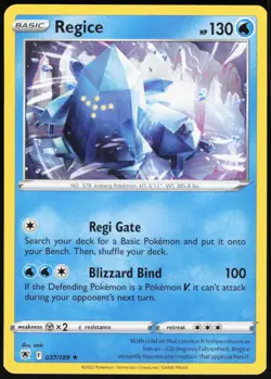 Regice 037/189 Rare Astral Radiance Pokemon Near Mint - Image 1