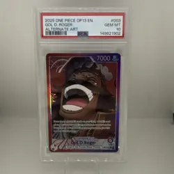 Gol.D.Roger OP13-003 Leader Alt Art PSA 10 EN Carrying on His Will One Piece OP - Image 1