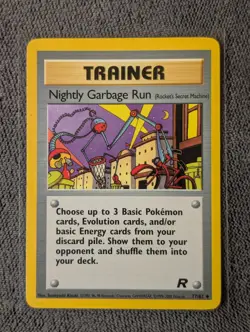 Nightly Garbage Run Trainer Card, 1999 TEAM ROCKET 77/82 Pokemon TCG - Image 1