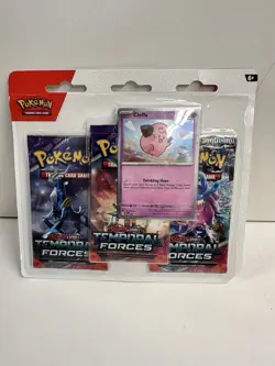 Pokemon TCG 3 Pack - Scarlet & Violett - Temporal Forces Cleffa Sealed - Image 1