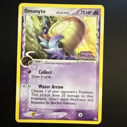Pokemon TCG Omanyte 74/110 Reverse Holo Stamped Ex Holon Phantoms 2006 - Image 1