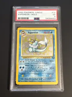 1999 POKEMON JUNGLE #12 VAPOREON-HOLO PSA 5 - Image 1