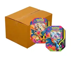 Pokemon TCG Mega Tin Charizard ex Tins Case Of 6 Sealed - Image 1